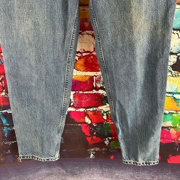 VINTAGE Y2K Levi's 550 Jeans Women 14 Mis M Relaxed Fit Tapered Leg Blue Denim L - Picture 3 of 9